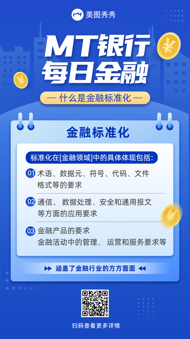 简约商务风银行金融标准化知识科普手机海报