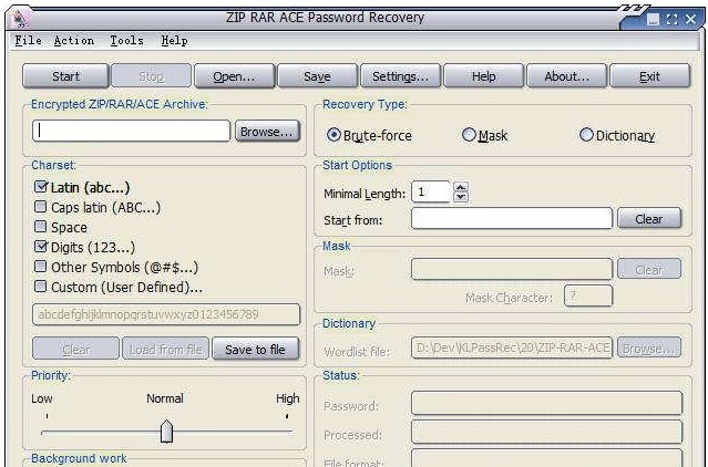 ZIP RAR ACE Password Recovery