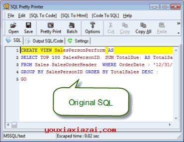 SQL Pretty Printer(SQL格式化工具)