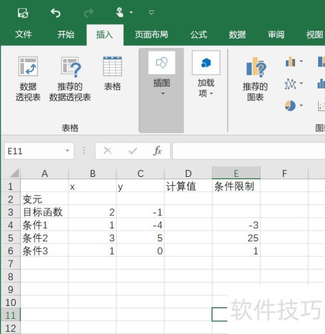 用Excel求解线性规划示例