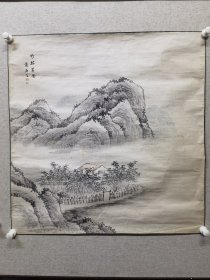 老山水，名头自查，画工好。尺寸67X66