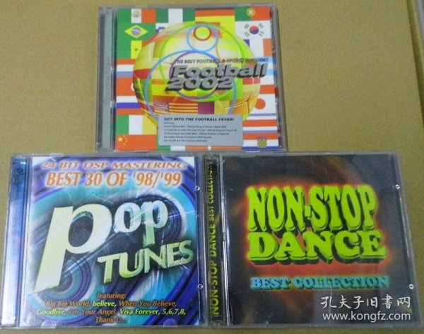 FOOTBALL 2002 BEST 30 OF 98 99 POP TUNES  NON -STOP DANCE  首版 旧版 港版 原版 绝版 5CD