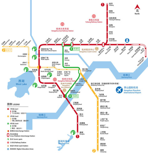 杭州地铁线路图