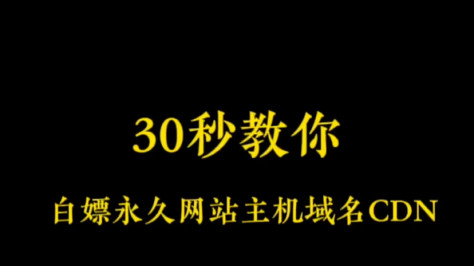 30秒教你白嫖公益永久网站主机域名CDN