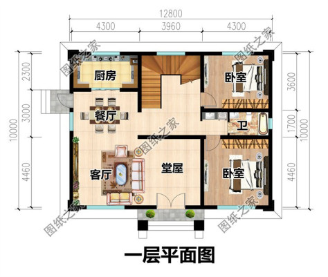 二层自建房别墅设计图一层