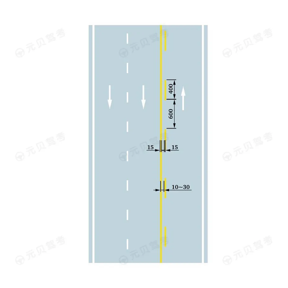 黄色虚实线禁止跨越对向车道分界线