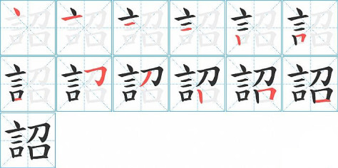 詔的笔顺分步演示图