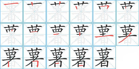 薯的笔顺分步演示图