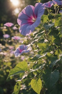 色彩绚丽的牵牛花特写图片壁纸