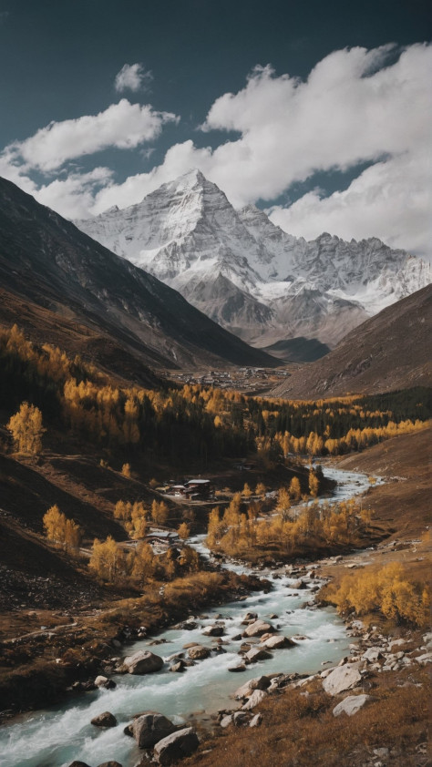 唯美雪山自然风景高清图片壁纸