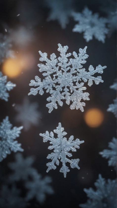 晶莹剔透的雪花唯美高清壁纸