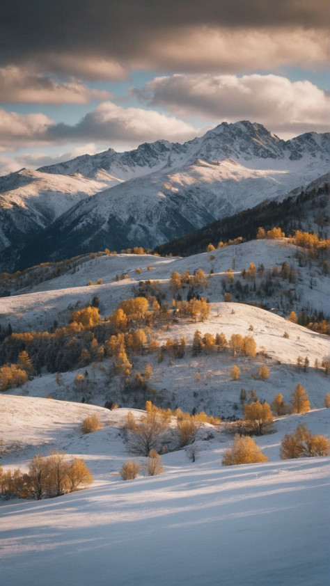 雪山日照金山风景图片壁纸