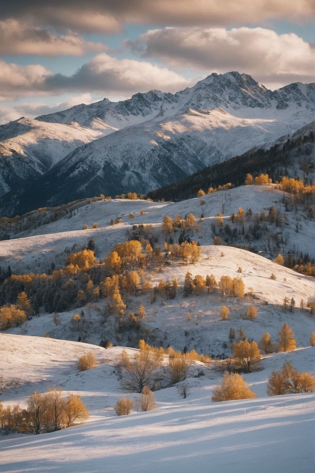 雪山日照金山风景图片壁纸