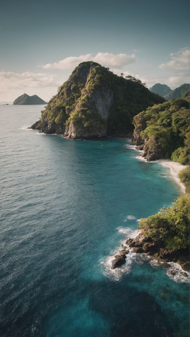 海洋中的小岛风景图片壁纸