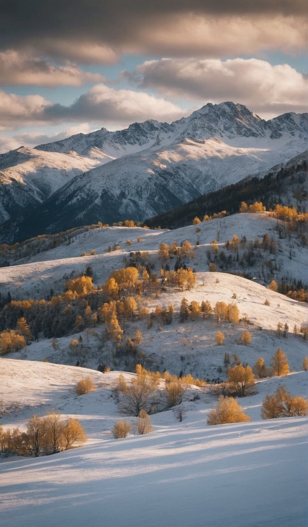 雪山日照金山风景图片壁纸