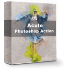 ps水彩画笔刷动作Acute Photoshop Action