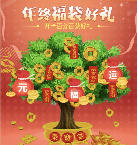 年终福袋好礼，开卡百分百获好礼！