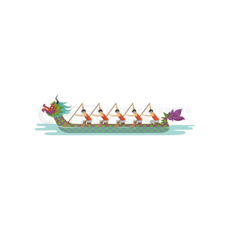 龙舟竞赛队, 传统龙舟节矢量插画