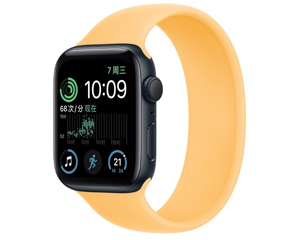 苹果Apple Watch Series SE银色铝金属表壳单圈表带 暖阳色 GPS版 40mm