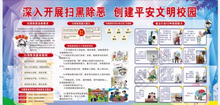 学校扫黑除恶防欺凌板报