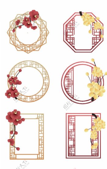 中式镂空花纹边框图片