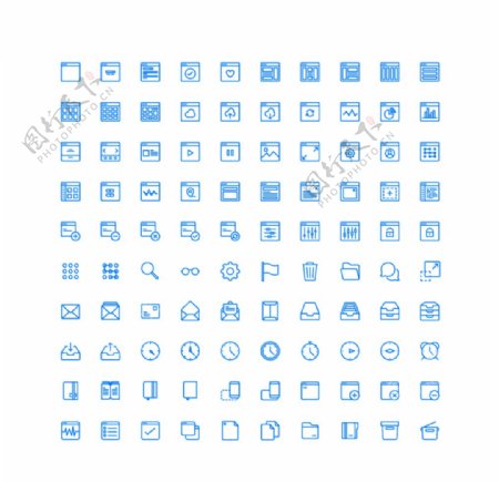 100个基础界面UI图标图片