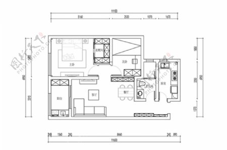 高层住宅CAD家装平面图