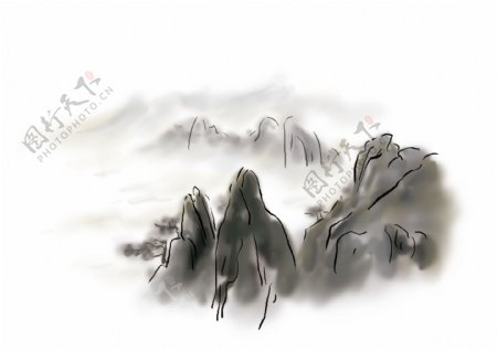 旅游季手绘黄山云海