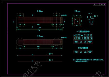 引桥桥墩系梁钢筋构造cad图纸