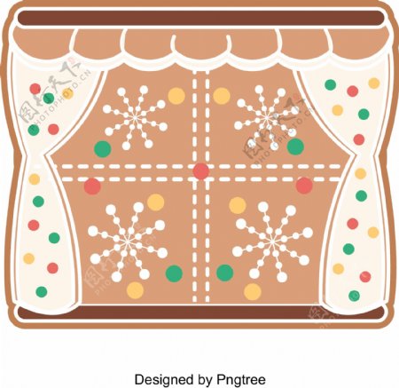 向量圣诞姜饼平面窗口插入