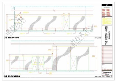 酒店墙身立面cad装修图纸