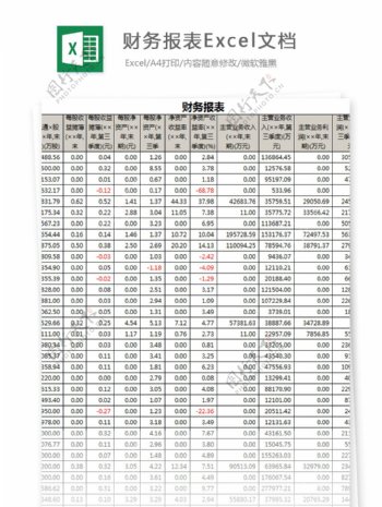 财务报表excel模板