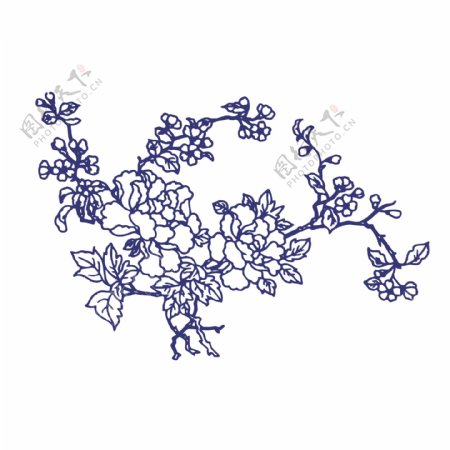 中国风青花瓷花纹图案