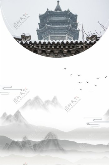 中国风建筑背景图片