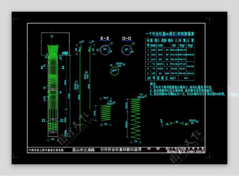 引桥台桩基钢筋图cad图素材