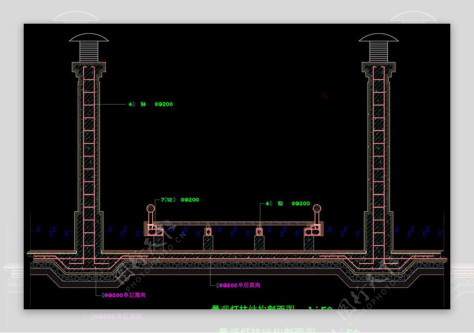 景观灯柱cad图纸