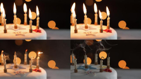吹灭生日蛋糕蜡烛过生日蜡烛
