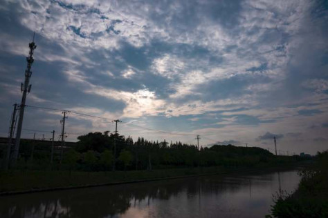 日落晚霞延时空镜