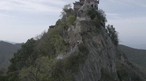 安康擂鼓台风景区航拍素材陕西