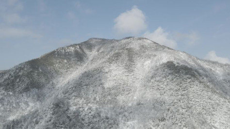 秦岭 巴山 山区下雪 农村 航拍