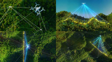 无人机线框包装无人机扫描地形勘探测绘遥感