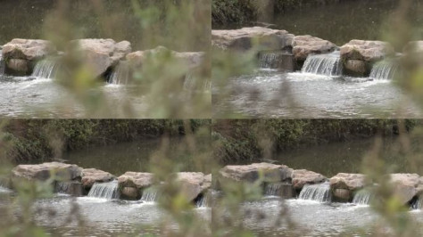 乡村流水水小河水流石头