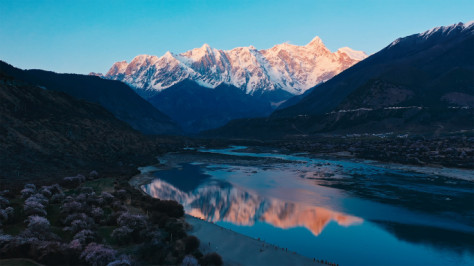 西藏风光林芝雪山航拍合集4K高清实拍