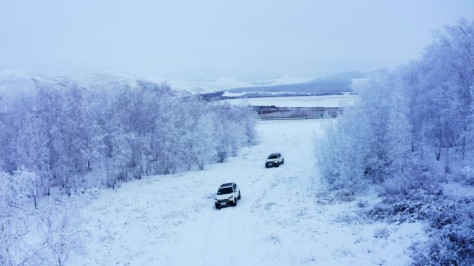 航拍雪地