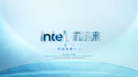 动感科技LOGO标题白色版_intel