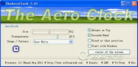 xp透明桌面时钟(TheAeroClock) v8.11 绿色中文版