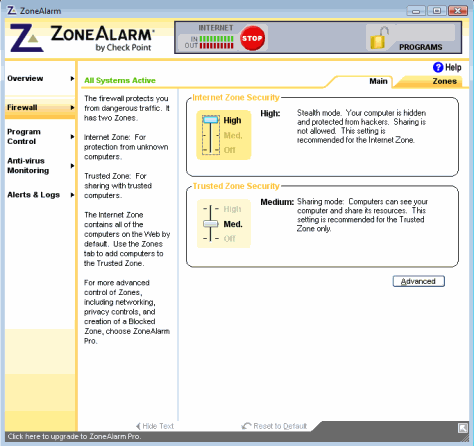 个人防火墙ZoneAlarm Free Firewall v15.8.23.18219 官方免费版