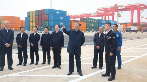 Xi inspects Rizhao in east China's Shandong Province