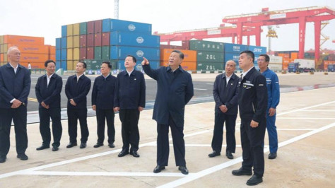 Xi inspects Rizhao in east China's Shandong Province