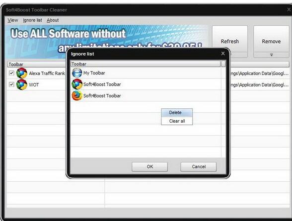Soft4Boost Toolbar Cleaner截图1